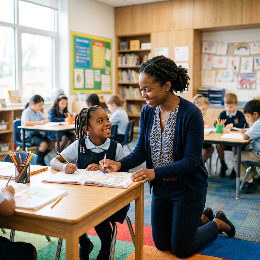 Teacher with student at CMLA